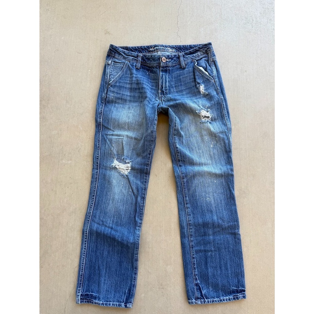 American Eagle Boy Fit Jeans Size 8 Reg Low Rise Bootcut Y2K Style